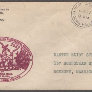 Scott# U534 "BATTLE of LONG ISLAND" COMMEMORATIVE COVER, FEDERAL HALL STATION