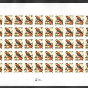 Scott# 3031 "AMERICAN KESTREL" S/A MNH SHEET (50) PLATE # 8888A