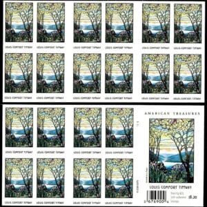 Scott# 4165a "LOUIS COMFORT TIFFANY-ARTIST" 2 SIDED BOOKLET PANE (20) MNH