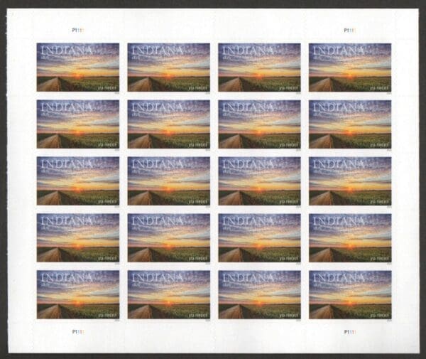 Scott# 5091 "INDIANA STATEHOOD" MNH FULL SHEET (20) NICELY CENTERED