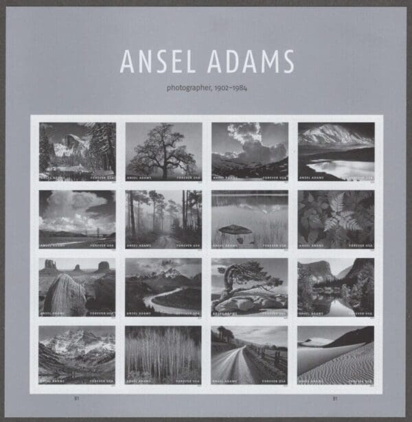 Scott# 5854 "ANSEL ADAMS-PHOTOGRAPHER" S/A MNH FULL SHEET (16)