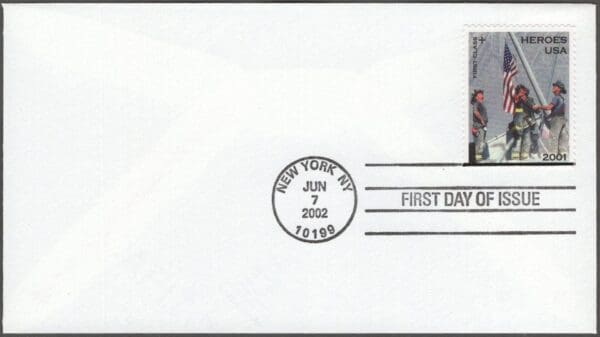 Scott# B2 "FIREFIGHTERS 9/11 TRIBUTE" SEMI-POSTAL FIRST DAY COVER