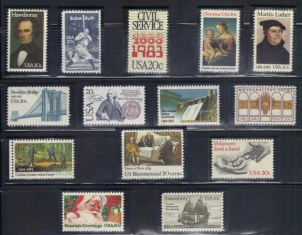 1983 COMMEMORATIVE YEAR SET (45) ISSUES AS SHOWN, MNH, NICELY CENTERED - Image 2