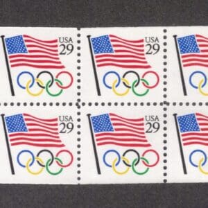 Scott# 2528a-BK186a "FLAG & OLYMPIC RINGS" UNEXPLODED BOOKLET (10) P# K11111 - Image 2