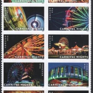Scott# 5855-64 "CARNIVAL NIGHTS" MNH BLOCK (10) NICELY CENTERED