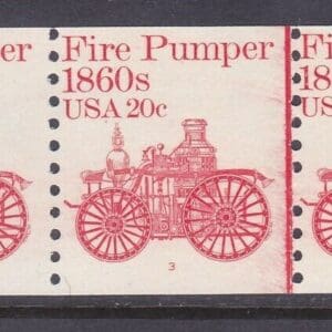 Scott# 1908 "FIRE PUMPER" MNH PNC3, PLATE #3 WITH LINE PAIR