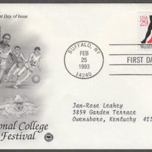 Scott# 2748 "WORLD UNIVERSITY GAMES-BUFFALO" POSTAL COMMEMORATIVE FDC