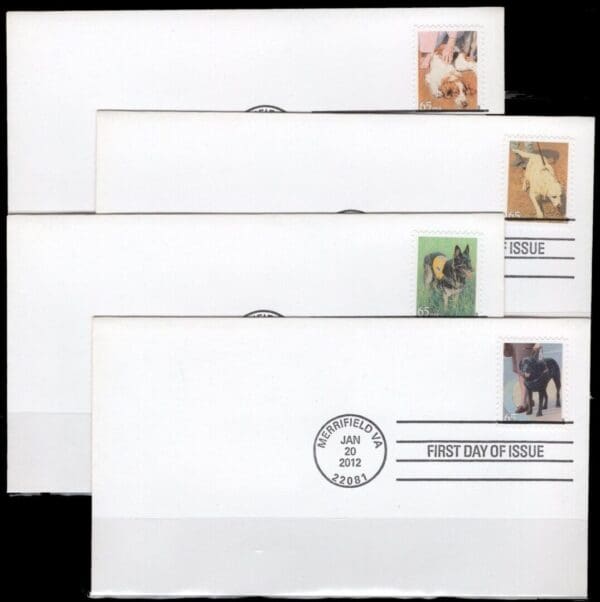 Scott# 4604-07 "DOGS AT WORK" COMPLETE SET (4) UNADDRESSED FIRST DAY COVERS