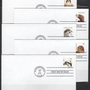 Scott# 4608-12 "BIRDS OF PREY" USPS SET (5) UNADDRESSED FIRST DAY COVERS