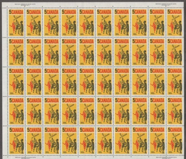 CANADA Scott# 483 "LA CROSSE" MNH FULL SHEET (50) NICELY CENTERED