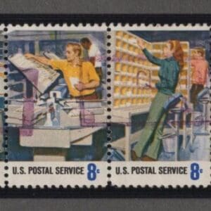 Scott# 1489-98 "POSTAL SERVICE EMPLOYEES" USED STRIP (10)