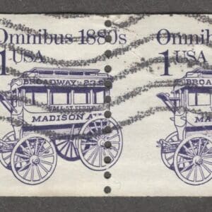 Scott# 2225 "OMNIBUS" TRANSPORTATION SERIES USED EFO MIS-PERF PAIR