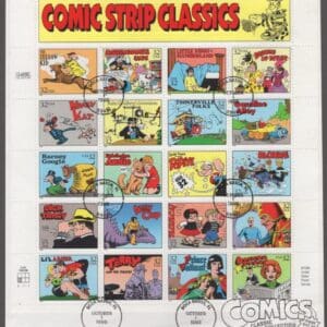 Scott# 3000 "COMIC STRIP CLASSICS" USED INTACT SHEET (20) WITH DIGITAL CANCEL