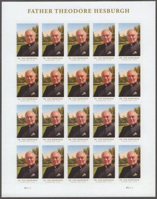 Scott# 5241 "FATHER THEODORE HESBURGH" MNH FULL SHEET (20)