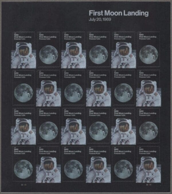 Scott# 5399-5400 "MOON LANDING 50th ANNIVERSARY" FULL SHEET (20)