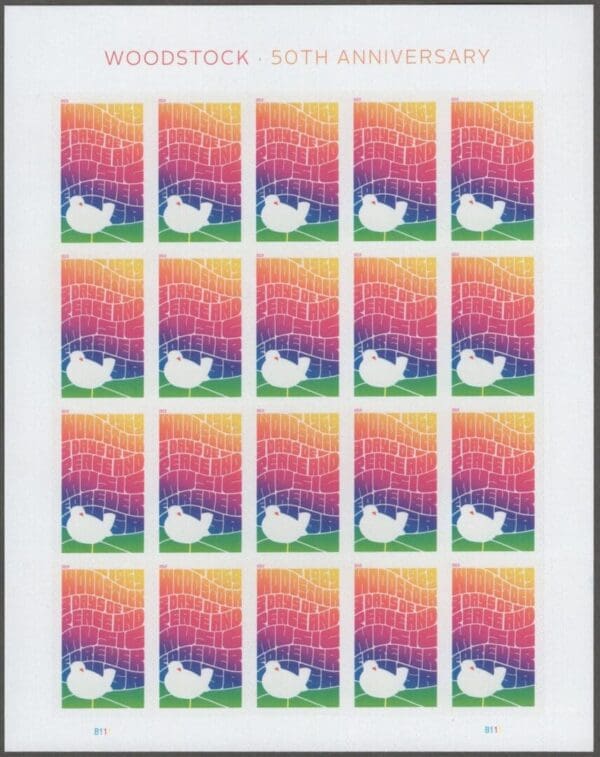 Scott# 5409 "WOODSTOCK 50th ANNIVERSARY" MNH FULL SHEET (20)