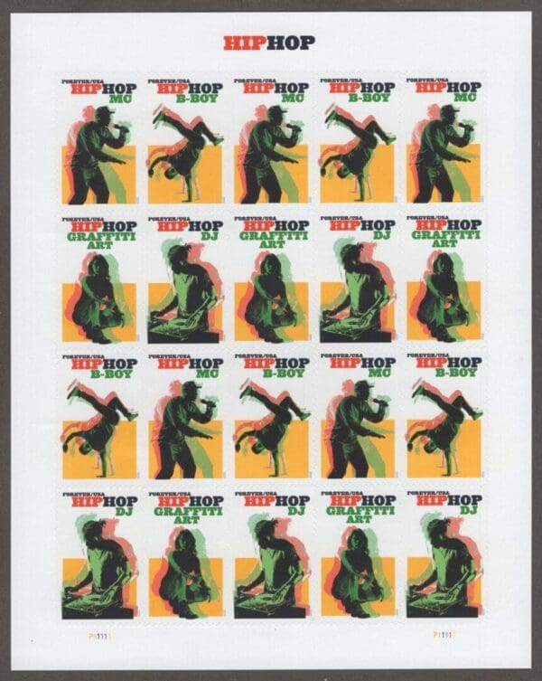 Scott# 5480-83 "HIP HOP" MNH SE-TENANT FULL SHEET (20)