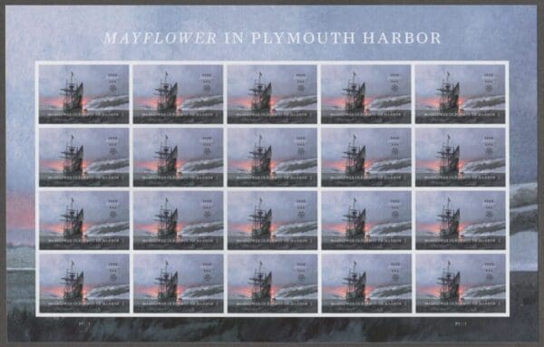 Scott# 5524 "MAYFLOWER in PLYMOUTH HARBOR" MNH FULL SHEET (20)