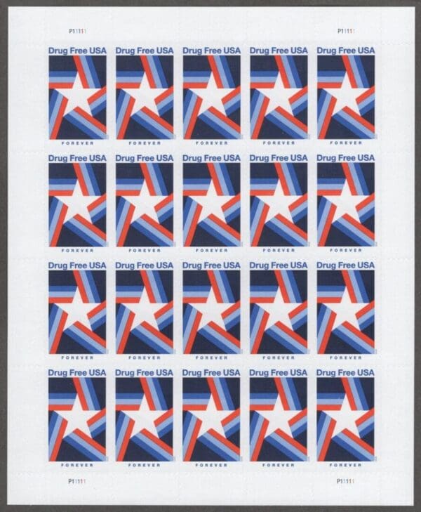 Scott# 5542 "DRUG ABUSE" MNH SHEET (20) NICELY CENTERED