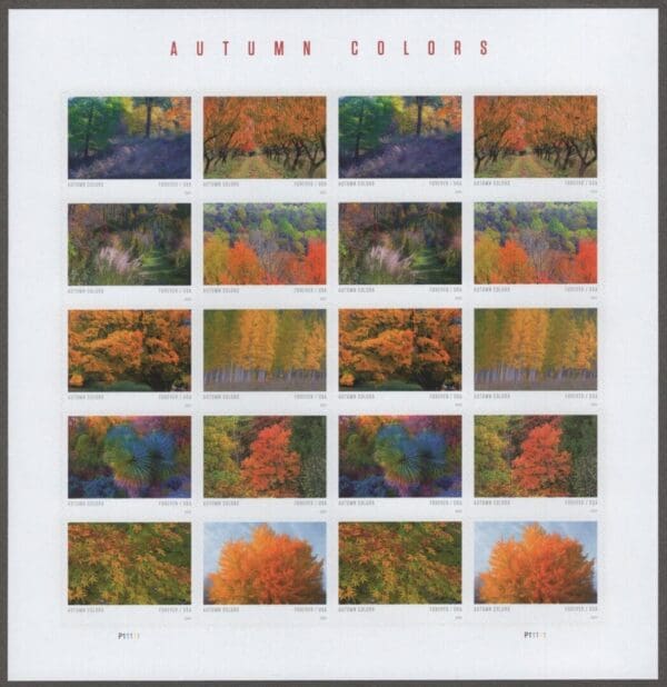 Scott# 5929-38 "AUTUMN COLORS" MNH FULL SHEET(20) NICELY CENTERED