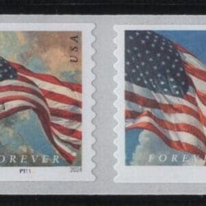 Scott# 5887-90 (5882a) "2024 FLAGS" APU MNH PNC(8) PLATE #P1111 WITH SPACES