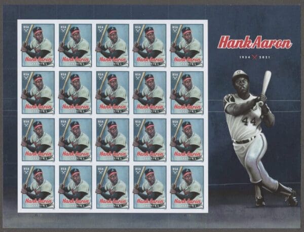 Scott# 5908 "HANK AARON" MNH FULL SHEET (20) NICELY CENTERED