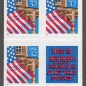 Scott# 2921c BK227A FLAG OVER PORCH MNH 1997 BOOKLET (15) PLATE#11111