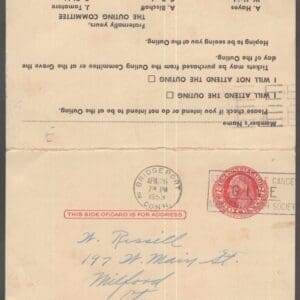 Alternative view of PAINTERS LOCAL REPLY CARD on GEORGE & MARTHA WASHINGTON POST CARDS