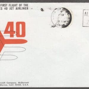 Scott# C70 "ALASKA PURCHASE" ON McDONNELL DOUGLAS DC-9 1st FLIGHT COVER
