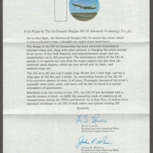Alternative view of Scott# C76 "MOON LANDING" ON McDONNELL DOUGLAS DC-10 1st FLIGHT COVER