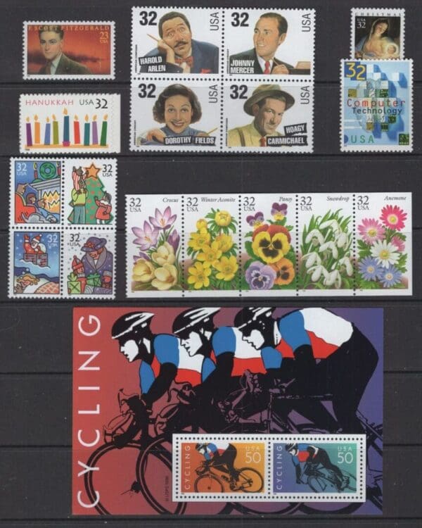 1996 COMMEMORATIVES YEAR SET (90) ISSUES, MNH, NICELY CENTERED - Image 2