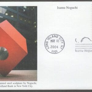 Scott# 3858 "ISAMU NOGUCHI" ON COLOR "RED CUBE" FIRST DAY COVER