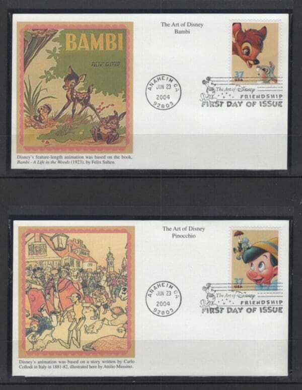 Scott# 3865-68 "THE ART OF DISNEY" DIGITAL FIRST DAY COVER SET (4)