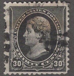 Scott# 228 "JEFFERSON" USED WITH A PARTIAL FANCY CANCEL CANCEL