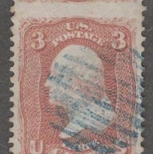 Scott# 65 "WASHINGTON" BLUE 10 BAR GRID FANCY CIRCLE CANCEL