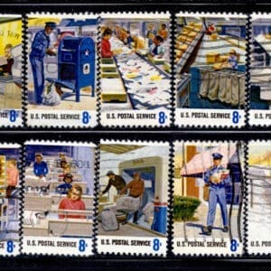 Scott# 1489-98 "POSTAL SERVICE EMPLOYEES" USED SINGLES SET(10)