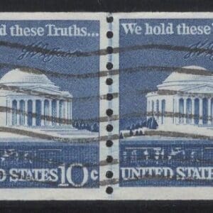 Scott# 1520 "JEFFERSON MEMORIAL" USED COIL LINE PAIR