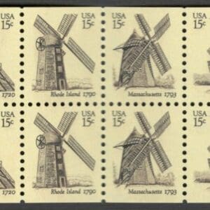 Alternative view of Scott# 1738-42 BK135 (1742a) "WINDMILLS" UNEXPLODED BOOKLET (20) MNH