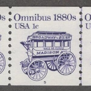 Scott# 1897 "OMNIBUS" MNH PNC5, PLATE#5 WITH LINE PAIR, NICELY CENTERED