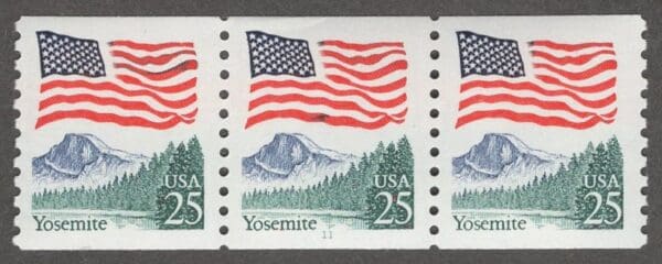 Scott# 2280 "FLAG-YOSEMITE" MNH PNC3, PLATE # 11, NICELY CENTERED