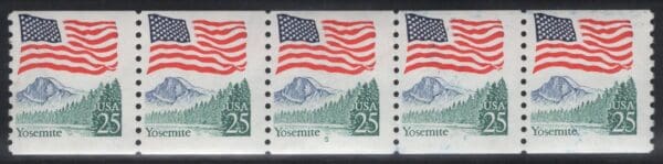 Scott# 2280 "FLAG-YOSEMITE" MNH PNC5, PLATE # 5, NICELY CENTERED