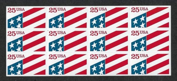 Scott# 2475a "FLAG "PLASTIC STAMP" UNFOLDED PLASTIC BOOKLET PANE (12)