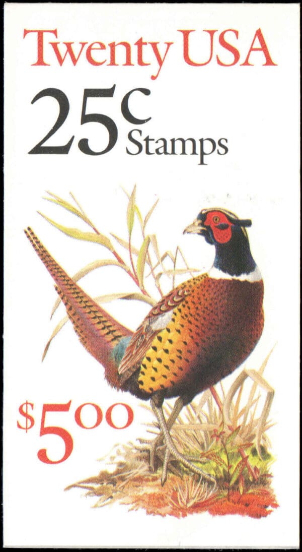 Scott# BK158, 2283 "PHEASANT" MNH UNEXPLODED BOOKLET (20)