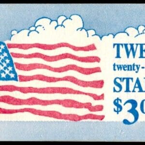 Scott# BK161, 2285Ac "FLAG & CLOUDS" MNH UNEXPLODED BOOKLET (12)
