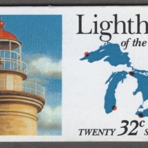 Scott# BK230, 2969-73 "LIGHTHOUSES" UNEXPLODED BOOKLET PANE (20)