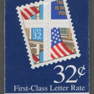 Scott# BK226A, 3633 "FLAG OVER PORCH" UNEXPLODED MAKESHIFT BOOKLET (15)