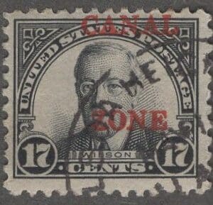 CANAL ZONE Scott# 91 "WILSON" USED SINGLE, NICELY CENTERED