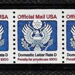 Scott# O139 "OFFICIAL" MNH PNC3, PLATE #1, NICELY CENTERED