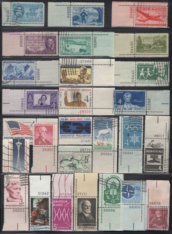 LOT  of (160+) USED U.S. PLATE # SINGLES WITH VARIOUS CANCELS AS SHOWN - Image 2