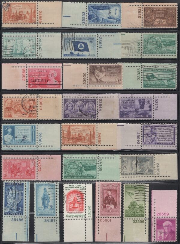 LOT  of (160+) USED U.S. PLATE # SINGLES WITH VARIOUS CANCELS AS SHOWN - Image 3